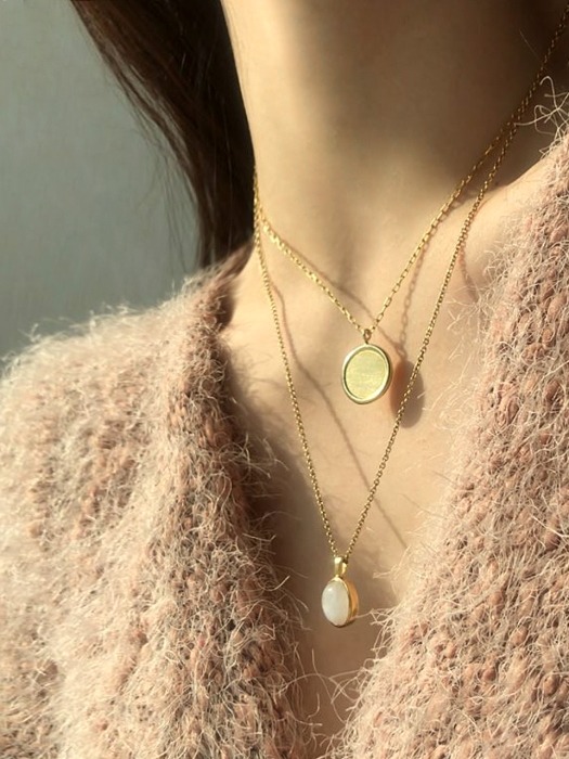 Moonstone round necklace [silver925]