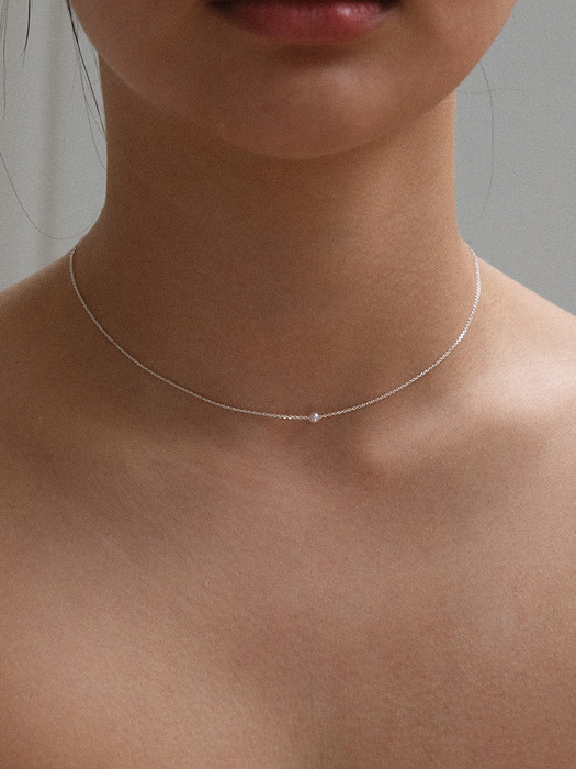 Mini Pearl Necklace  (silver925)(2color)