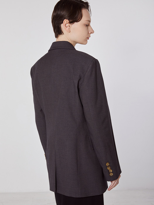 TOF FITTED SINGLE BLAZER CHARCOAL