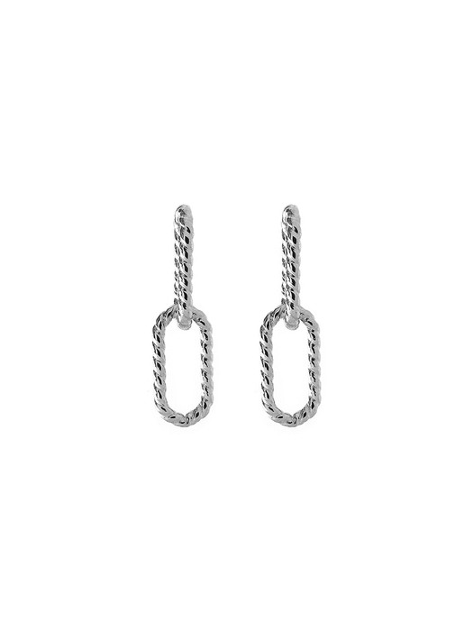 Twist Chain drop Earring (Silver925)