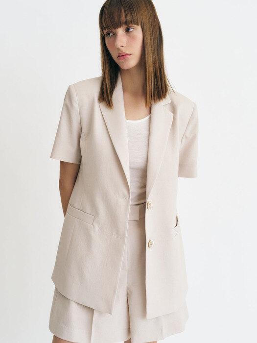 Summer Linen Two-button Jacket (Ivory)