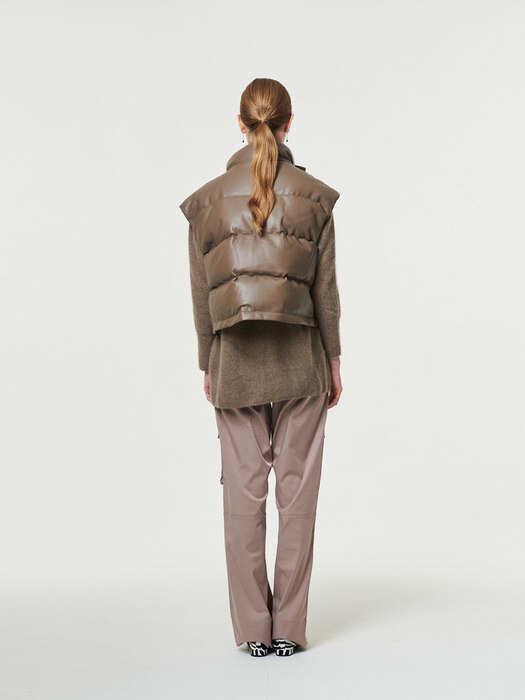 Dana Eco Leather Padded Vest_mocha