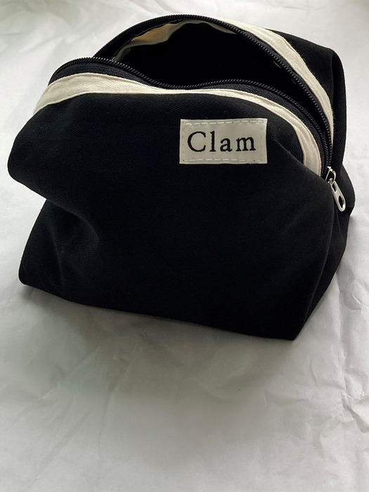 Clam round pouch _ Black