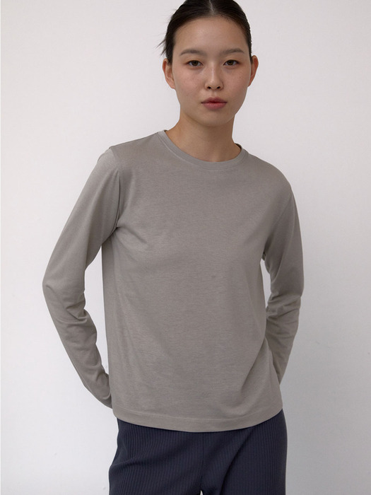 Tencel Long Sleeve T-Shirts (Grey)