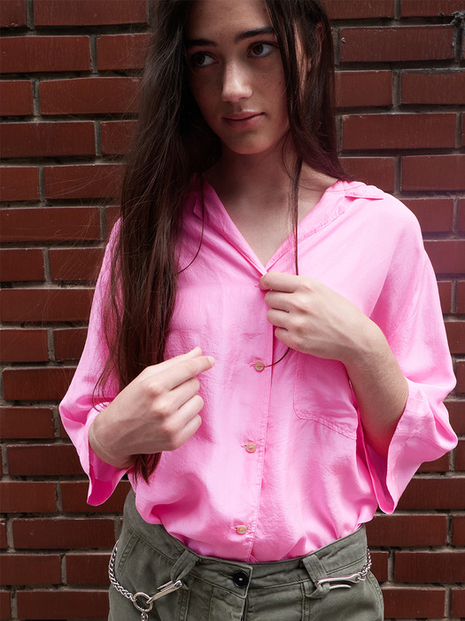 The First SILK Shirt Pink_ F232ST03