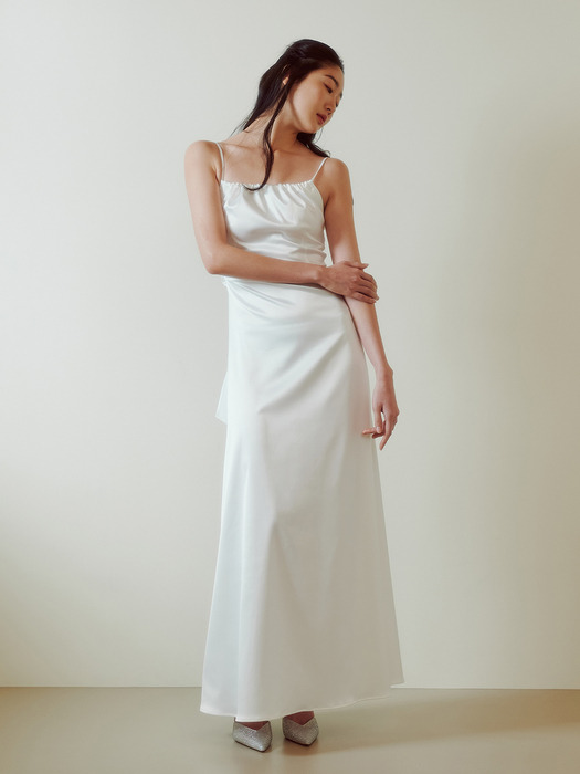 Bridal Back Ribbon Dress_white