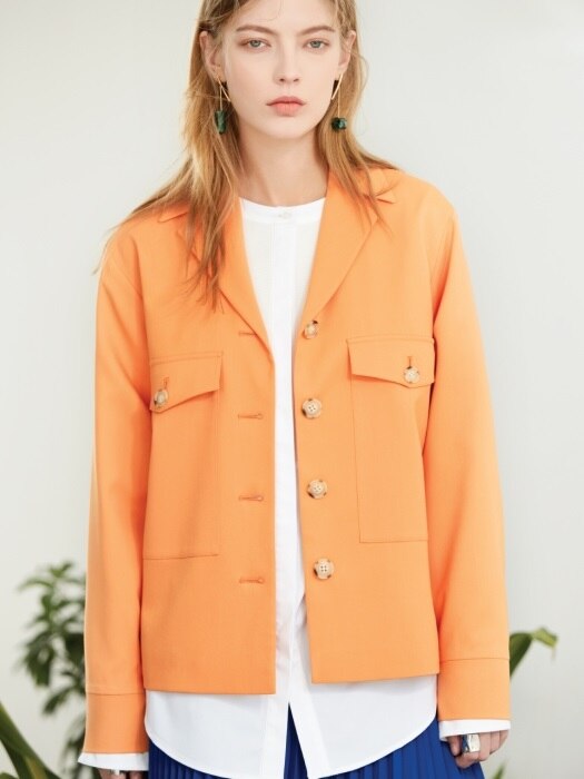 pocket field jacket Orange