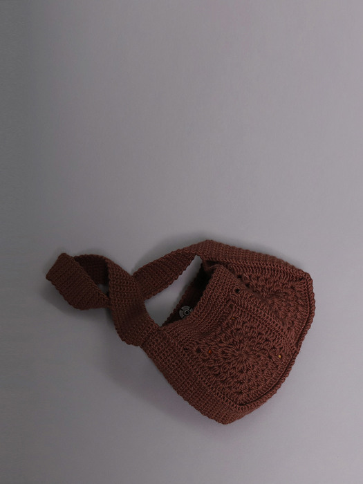 Bag Crochet Vintage Hand Made Brown