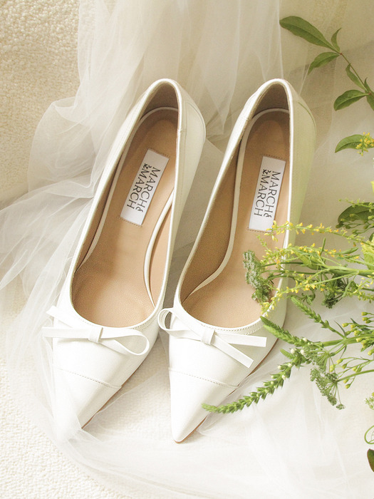 MARIEE - Bow Detail Pumps_Pure White