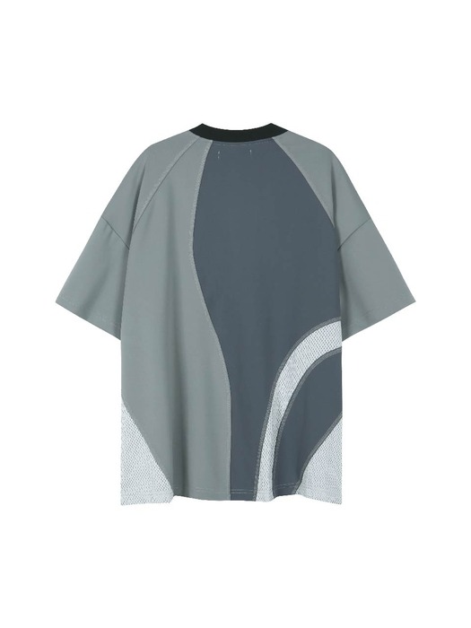 [ADIDAS REWORK SERIES] CURVED ASYMMETRIC RUGBY T-SHIRTS CHARCOAL