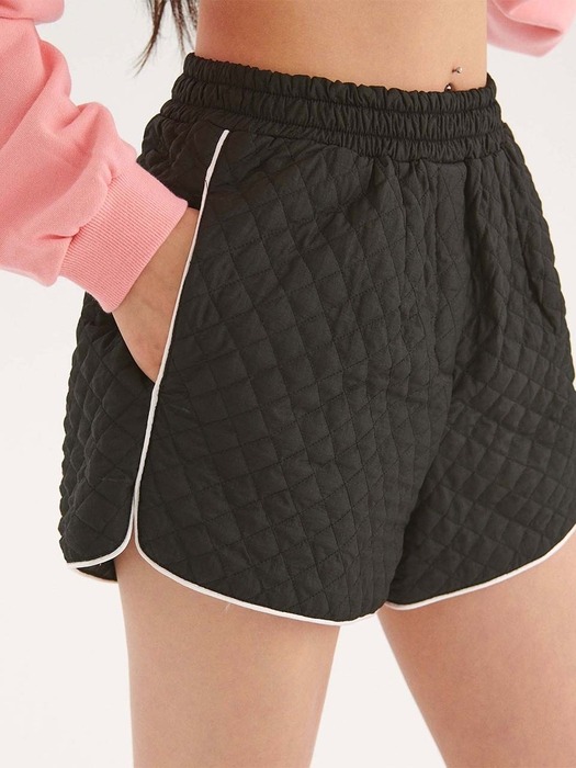 CANDY QUILTING TRACK-SHORTS_BLACK