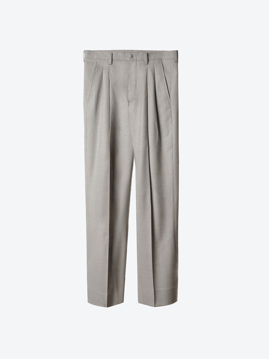 Pleated Wide-Leg Cashmere Trousers[Grey(UNISEX)]_UTH-FP62