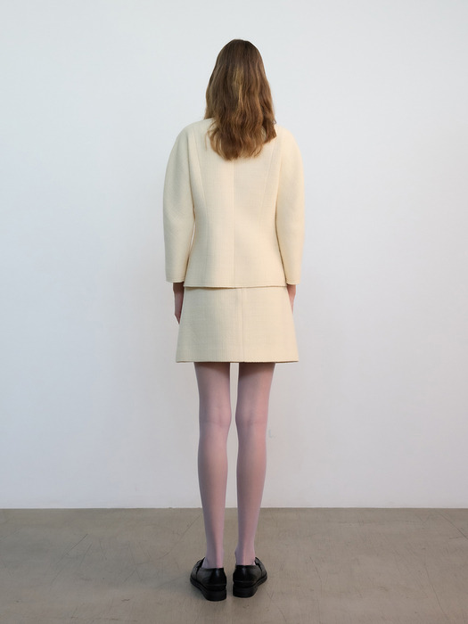 Classy A-line Tweed Skirt Butter (JWSK4E901Y1)