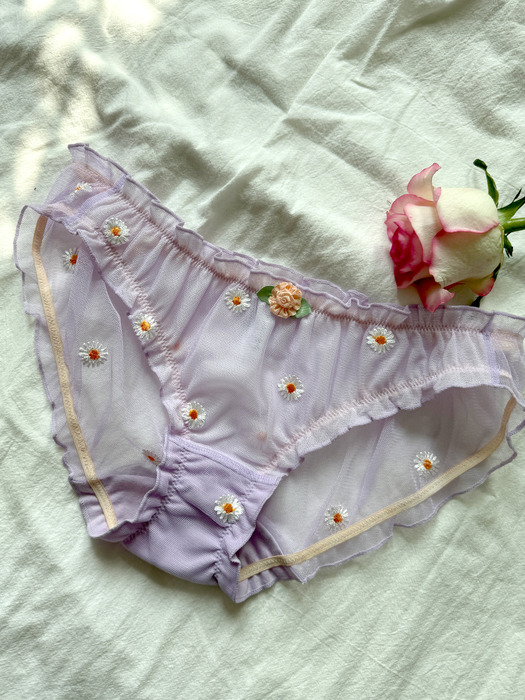 Purple Daisy Embroidery PT 퍼플 엠브로이더리 팬티