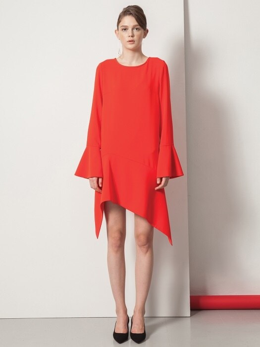 Bell sleeve One Piece_Red