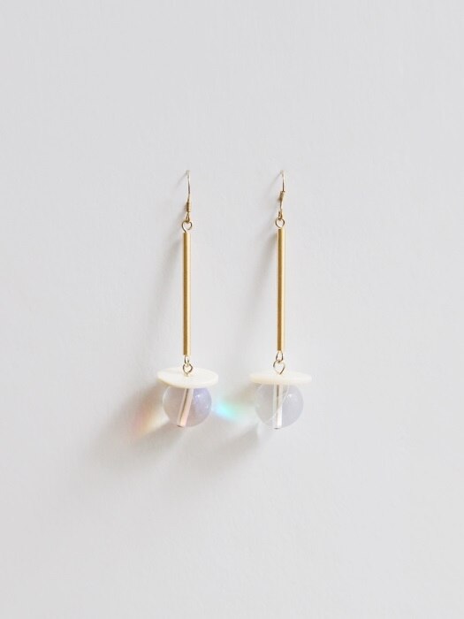 swing crystal ball earrings (2colors)