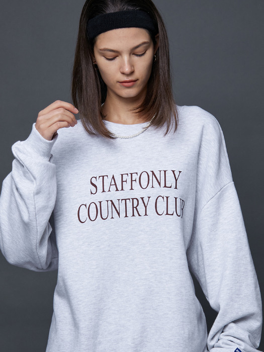 STAFFONLY COUNTRY CLUB SWEATSHIRTS (MELANGE WHITE)