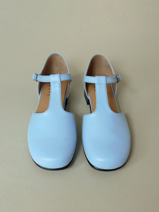 Side Open Mary Jane Shoes . Sky Blue