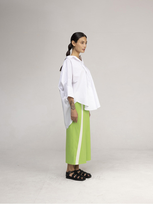 Long Frame Skirt_green/white