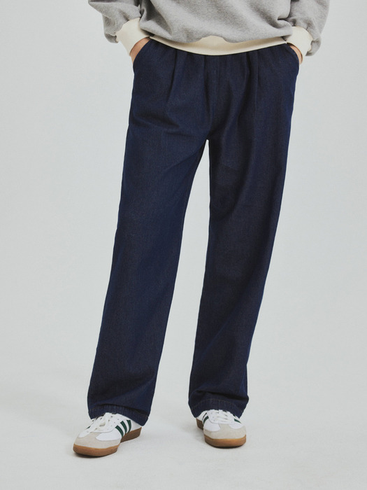 Easy Denim Semi-Wide Banding Pants(2color)