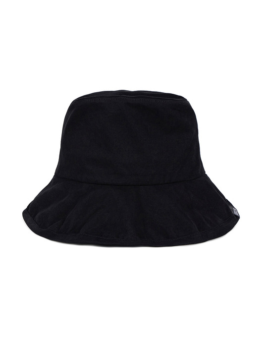 Wide brim washing bucket hat black