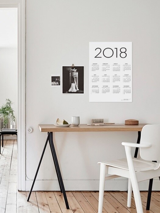 디자인유얼스 2018 심플캘린더 포스터 50x70cm