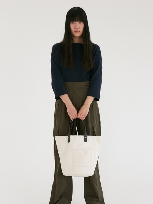 CANVAS LEATHER TOTE BAG