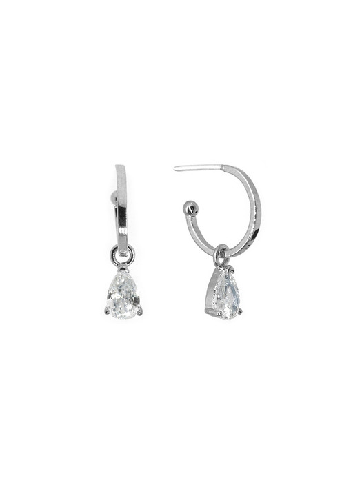Crystal Water drop Earring (Silver925)