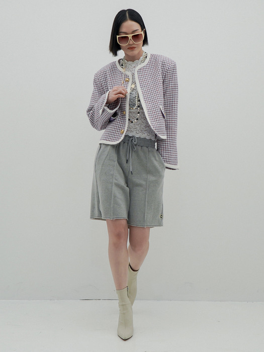 Drawstring-Waist Cotton-Jersey Shorts[Grey(UNISEX)]_UTP-SP08