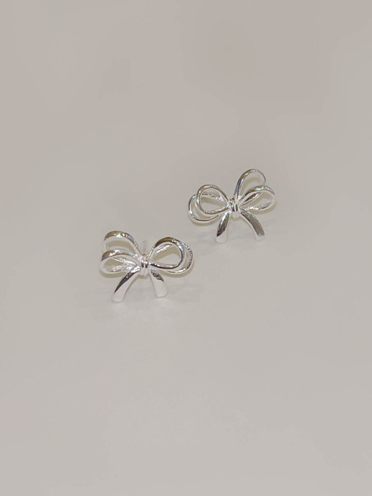 [92.5 silver]layered ribbon earrings