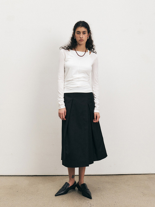 TFS TUCKED A-LINE SKIRT_2COLORS