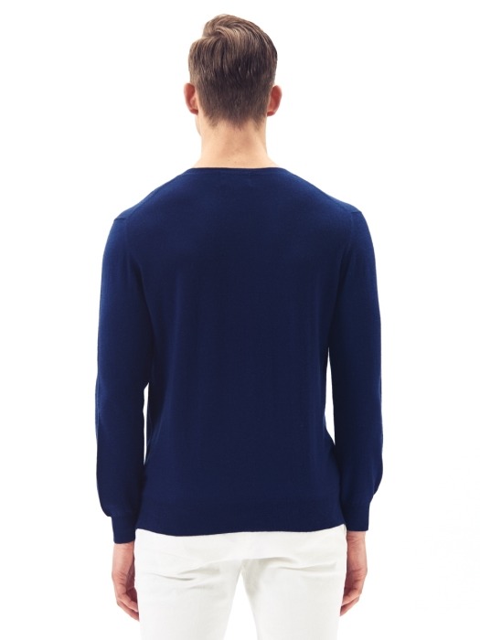Wool Round Pullover #Ink Blue