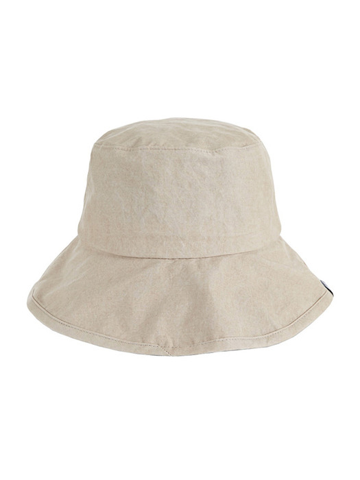 Wide brim washing bucket hat beige