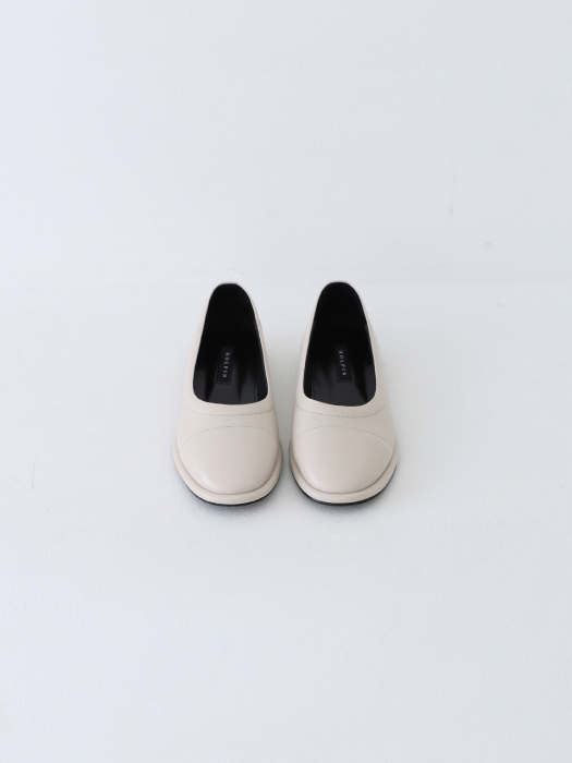 Round Flat Shoes_21501_cream
