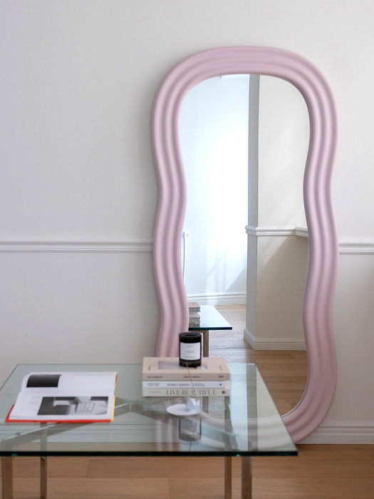 [배송 4-6주 소요] Wave Mirror (Pastel Pink / Large)