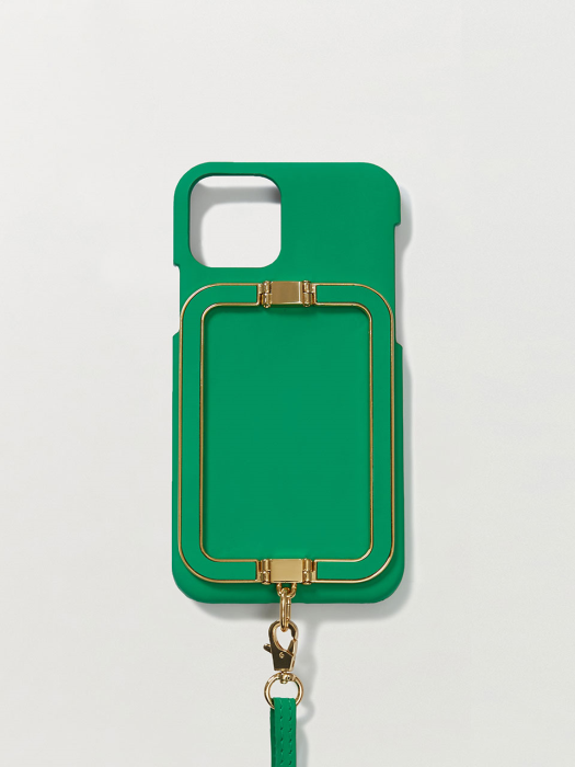 Phone Case with Leather Strap Liney Green