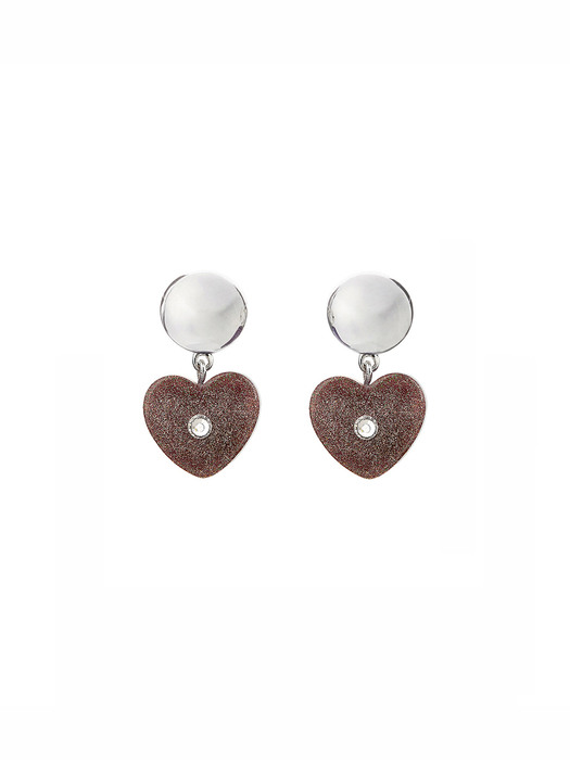 Pearly Brown Heart Earring