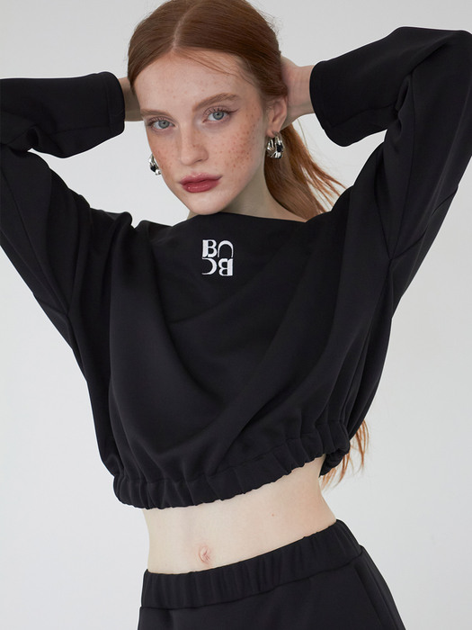 Daily comfort boat neck top (Black)