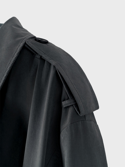 BELTED OVER  TRENCH COAT_CHARCOAL