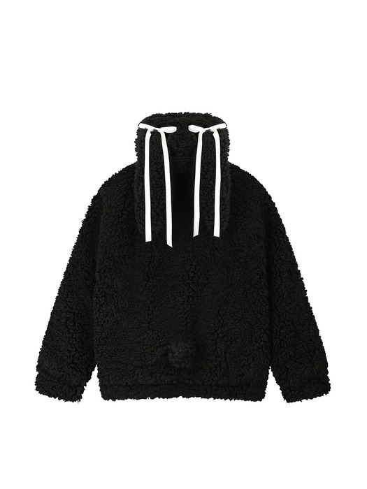 0 1 bunny fleece jacket - BLACK