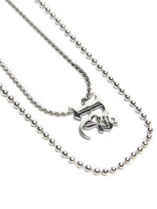 LAYERED LOGO NECKLACE - SURGICAL STEEL