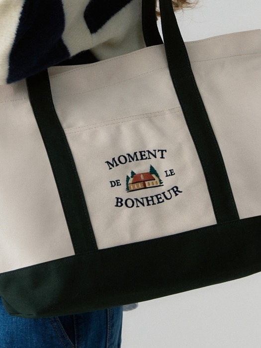 bonheur canvas bag - green (L)