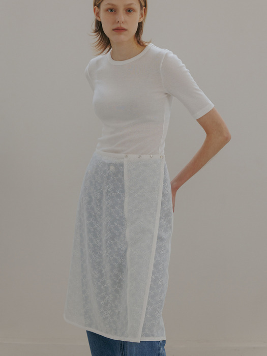 lace wrap skirt (white)