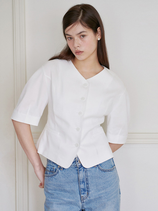 24N linen blouse jacket [WH]