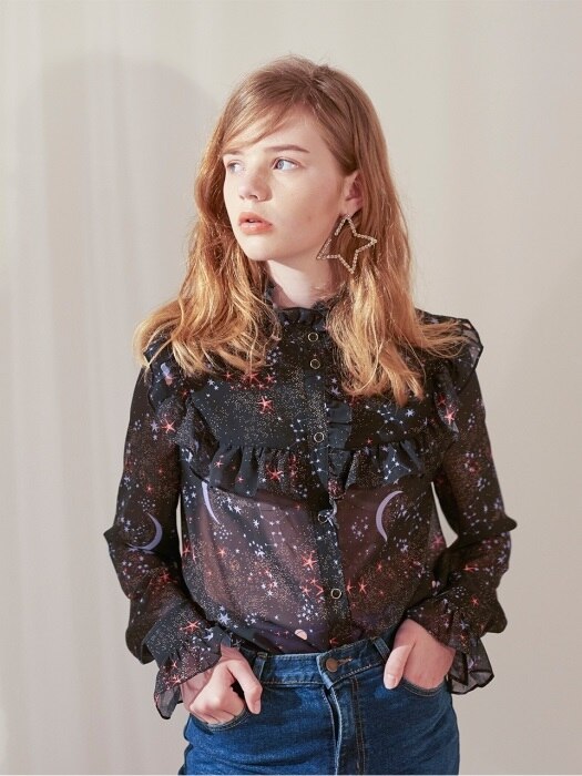 Star Sign Ruffle Blouse