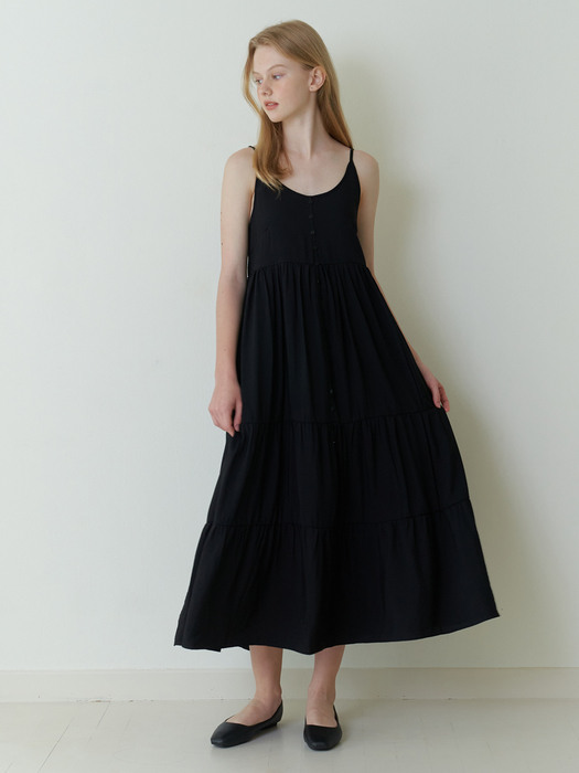 bloom sleeveless dress - black