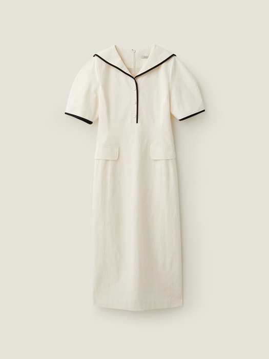 Sailor binding dress - Cream