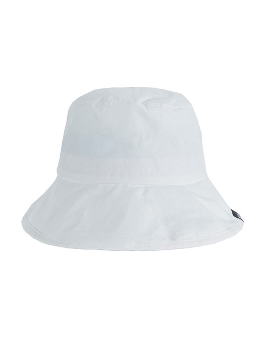 Wide brim washing bucket hat white