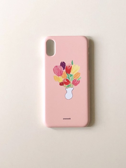 Tulip iphone case - coral pink 