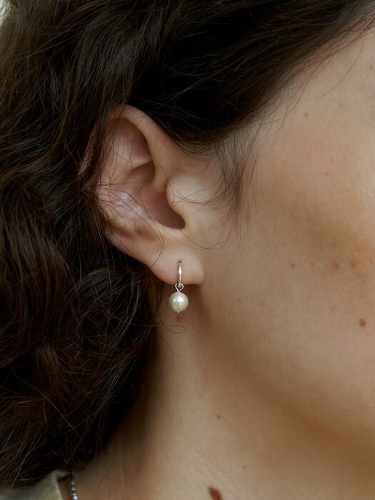 [단독][Silver] Mini Pearl Ring Earrings